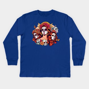 Lana Del Rey Day of the Dead Trio Kids Long Sleeve T-Shirt